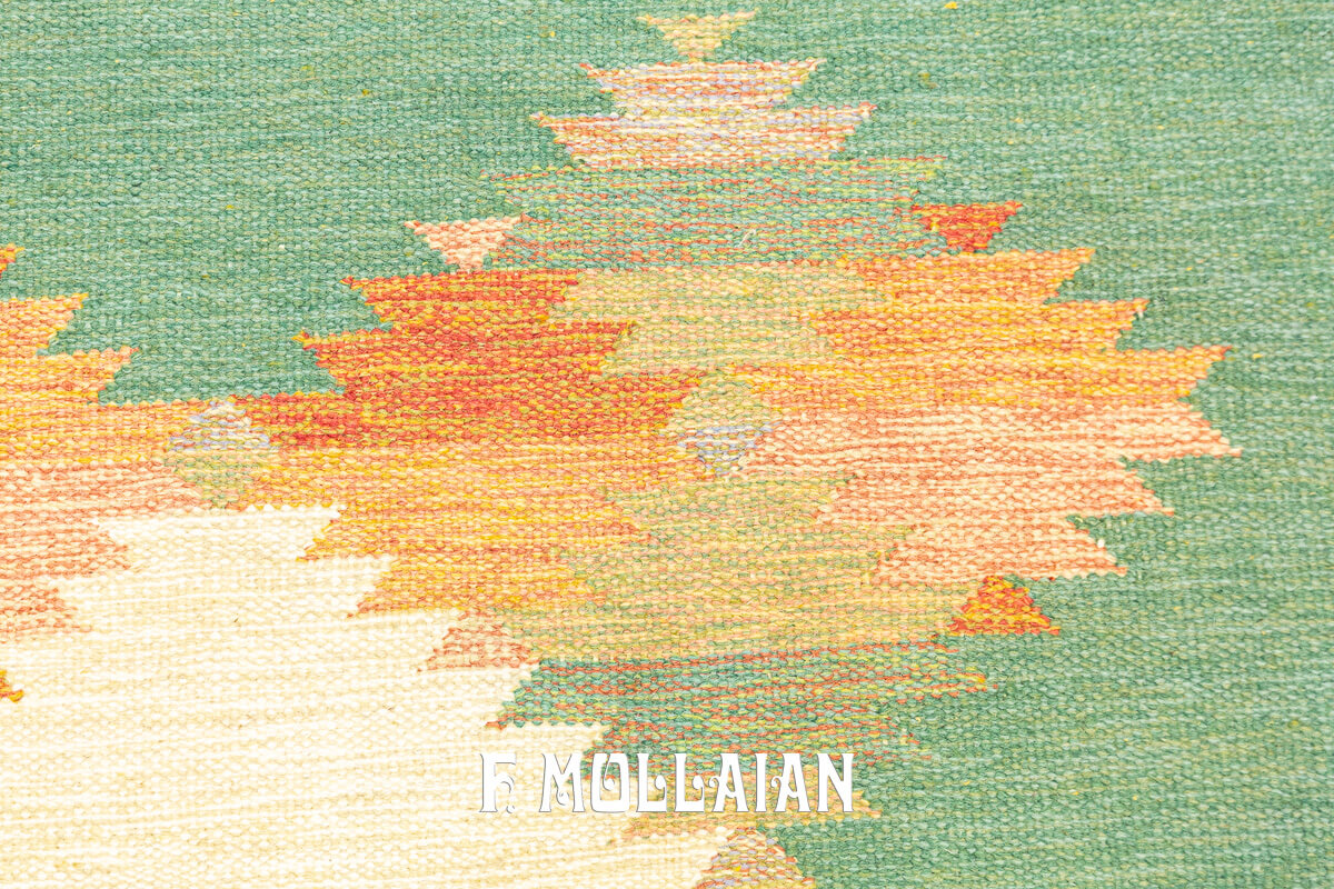 Rollakan Swedish Flat-weave Rug Green Color n°:443810